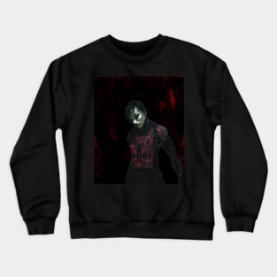 Beautiful girl. Dark sci-fi, fantasy. So cool. Red. Dim lightings on suit. Crewneck Sweatshirt